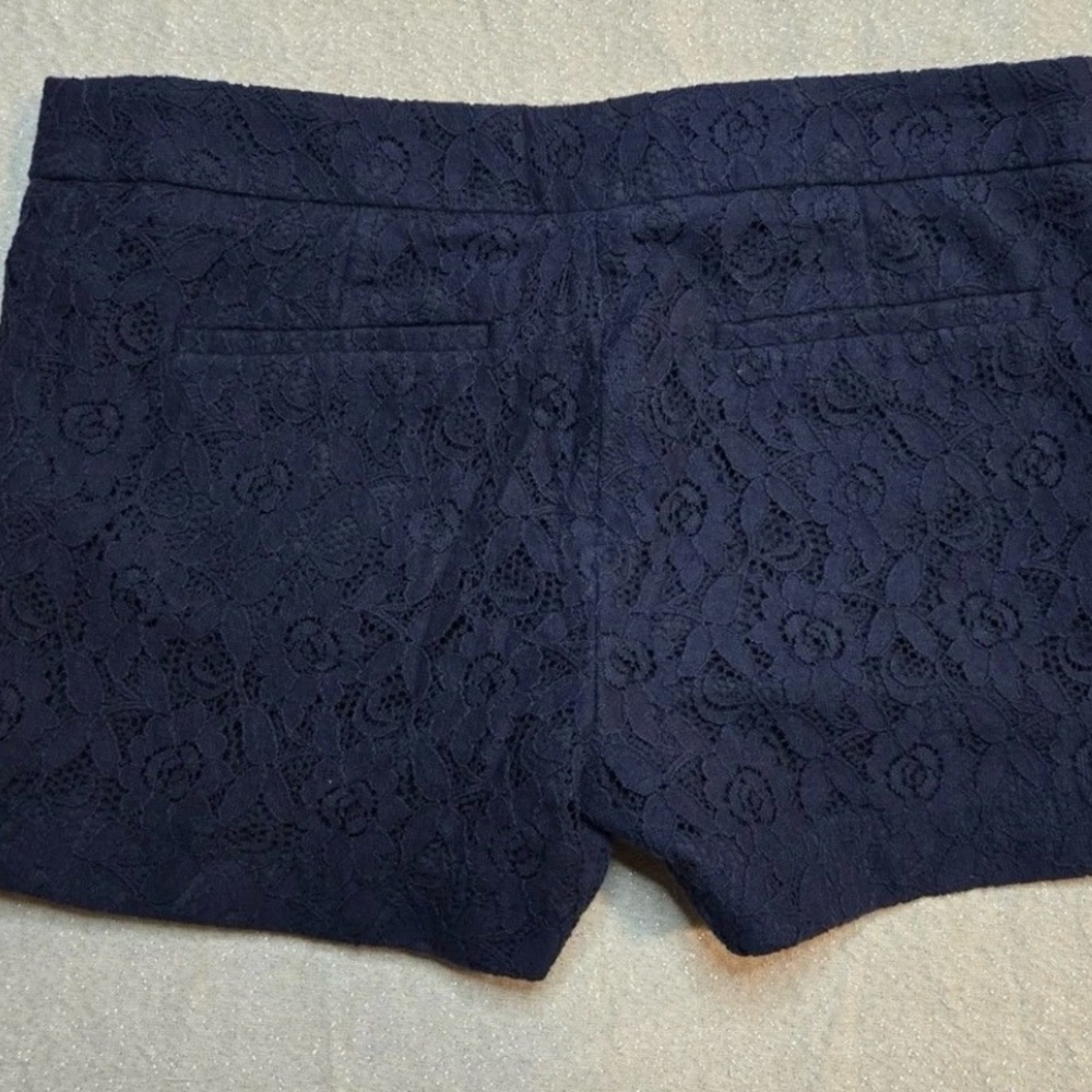 Cynthia Rowley Women Shorts Size 2 Navy Blue Floral Lace Casual Cotton Blend - Picture 6 of 8